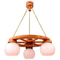 Светильник подвесной (люстра) 3*60Вт E27 светлое дерево 