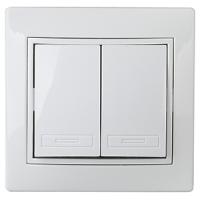 Плано белый выключатель 2кл скрытая 10А IP20 