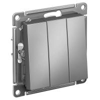 AtlasDesign сталь выключатель 3кл скрытая 10А IP20 