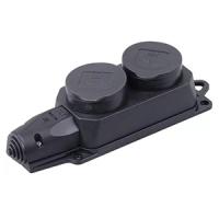 Колодка 2-мест 16А черный каучук заземление IP44 IEK