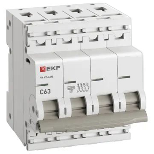 Автомат 4Р 63А C 4,5кА ВА47-63N EKF PROxima 