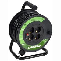 Удлинитель 4-мест 30м ПВС 3*1,5 черный катушка IP20 GENERICA (IEK) аналог9492631