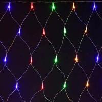 купить Гирлянда сеть 1,5*1,5м RGB 160свд с контроллером IP44 прозрачный провод 8реж в Сыктывкаре Гирлянда сеть 1,5*1,5м RGB 160свд с контроллером IP44 прозрачный провод 8реж