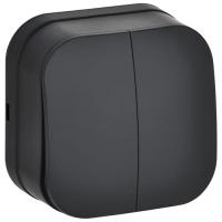 купить Глори черный выключатель 2кл открытая 10А IP20   в Сыктывкаре Глори черный выключатель 2кл открытая 10А IP20