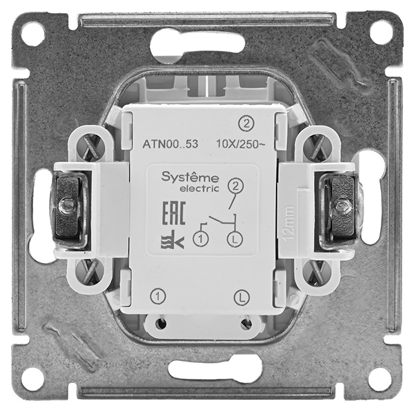 AtlasDesign белый выключатель 2кл с подсветкой скрытая 10А IP20 