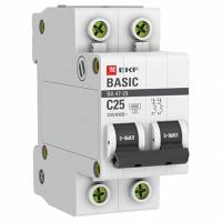 Автомат 2Р 25А C 4,5кА ВА47-29 EKF Basic 