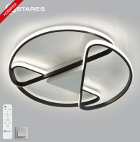 Светильник потолочный (люстра) свд 80Вт 3000-6500К 8000лм черный/белый пульт диммер перекл.выключате