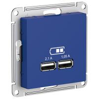 AtlasDesign аквамарин розетка USB A+A скрытая 2-ая 