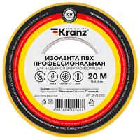 Изолента ПВХ 19мм*20м желтый Kranz 