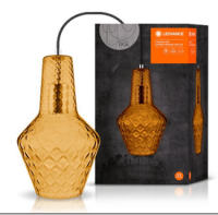 Светильник подвесной (люстра) 1*60Вт Е27 черный/золото/прозрачный