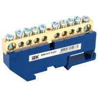 Шина нулевая 8*12 10групп DIN-изолятор синий на DIN-рейку IEK 