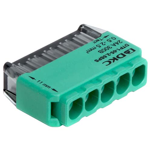 Клемма 5*2,5мм2 компактная зеленый DKC 6шт