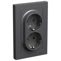 купить Атлас базальт розетка скрытая 2-мест заземление шторки IP20 в сборе в Сыктывкаре Атлас базальт розетка скрытая 2-мест заземление шторки IP20 в сборе
