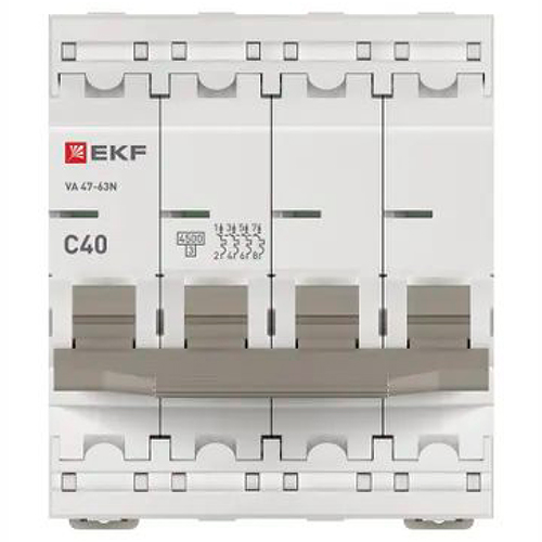 Автомат 4Р 40А C 4,5кА ВА47-63N EKF PROxima 