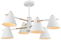 Светильник потолочный (люстра) 6*40Вт E14 белый/латунь/белый модерн