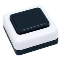 Кнопка звонка белый квадрат открытая 