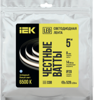 Лента свд 24В 14Вт/м 528свд/м 6500К 1000лм/м COB IP20 IEK 5м спл.засветка своб.резка