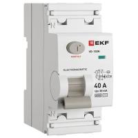 Выключатель дифференциального тока ВД-100N 2P 40А 30мА тип AC эл-мех 6кА PROXIMA EKF