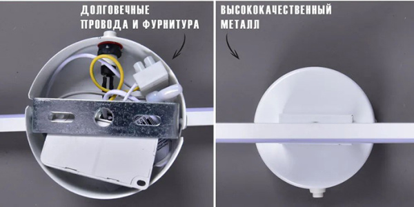 Светильник настенный свд 22Вт 4500К 1180лм белый Россвет поворотный с выкл.