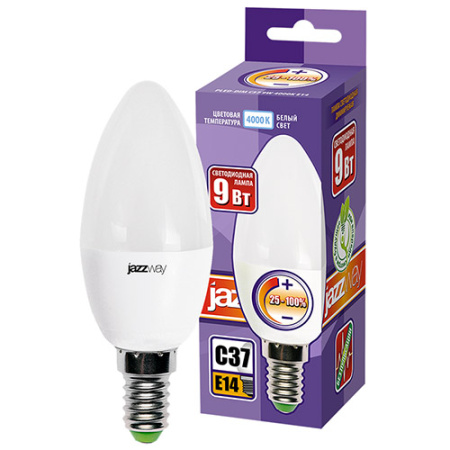 купить Лампа свеча свд Е14 9Вт 4000К 630лм С37 матовая диммер Jazzway  в Сыктывкаре Лампа свеча свд Е14 9Вт 4000К 630лм С37 матовая диммер Jazzway