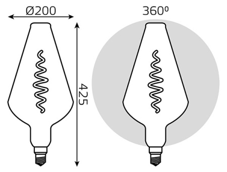 купить Лампа свд 220В Е27 8,5Вт 1800К 165лм Vase серая филамент Gauss в Сыктывкаре Лампа свд 220В Е27 8,5Вт 1800К 165лм Vase серая филамент Gauss