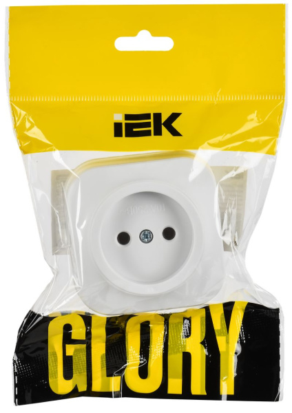 купить Глори белый розетка открытая 1-мест IP20  в Сыктывкаре Глори белый розетка открытая 1-мест IP20