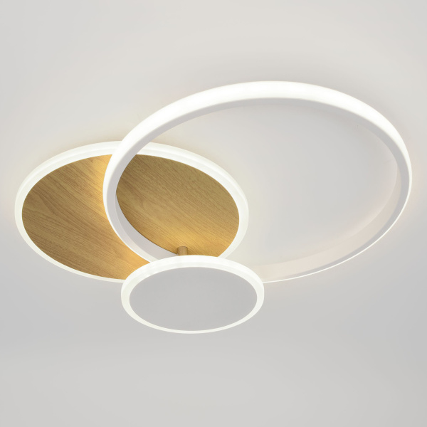 Светильник потолочный (люстра) свд 60Вт 3000К-6500К 4900лм белый/золото пульт 