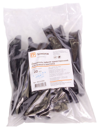 купить Держатель кабеля односторонний 0-10мм пластик черный ПРОМРУКАВ 20шт в Сыктывкаре Держатель кабеля односторонний 0-10мм пластик черный ПРОМРУКАВ 20шт