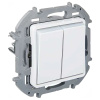 Инспириа белый переключатель 2кл с подсветкой скрытая 10А IP20  