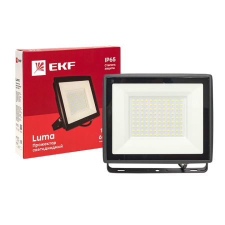 Прожектор свд 100Вт  6500К 8000лм черный IP65 110° Luma EKF 