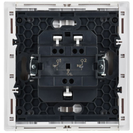 Фортепиано белый выключатель для жалюзи 2кл скрытая 10А IP20  