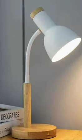 купить Светильник настольный 60Вт E27 белый подставка Ultra LIGHT дерево в Сыктывкаре Светильник настольный 60Вт E27 белый подставка Ultra LIGHT дерево