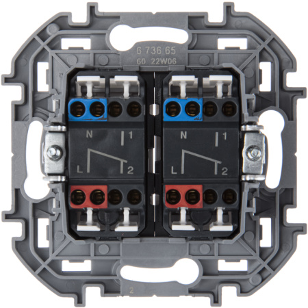 Инспириа белый переключатель 2кл с подсветкой скрытая 10А IP20  
