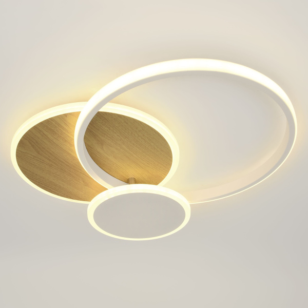 Светильник потолочный (люстра) свд 60Вт 3000К-6500К 4900лм белый/золото пульт 