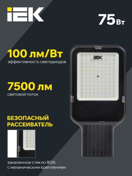 Светильник LED консольный ДКУ 1013-75Д 5000К IP65 IEK