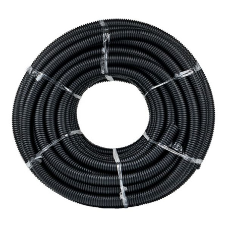 купить Труба гофра 32мм ПНД легкая 50м EKF черный с протяжкой  в Сыктывкаре Труба гофра 32мм ПНД легкая 50м EKF черный с протяжкой