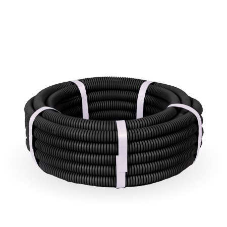 купить Труба гофра 16мм  легкая 10м ПРОМРУКАВ черный безгалогенная (HF) в Сыктывкаре Труба гофра 16мм  легкая 10м ПРОМРУКАВ черный безгалогенная (HF)