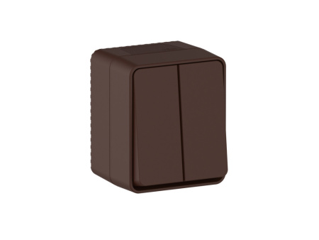 купить Атлас Профи коричневый выключатель 2кл открытая 10А IP54 в Сыктывкаре Атлас Профи коричневый выключатель 2кл открытая 10А IP54