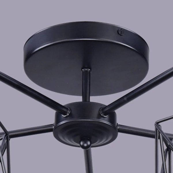 Светильник потолочный (люстра) 5*60Вт E27 черный лофт