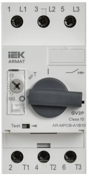 Автомат защиты двигателя 0,63-1А GV2P IEK ARMAT