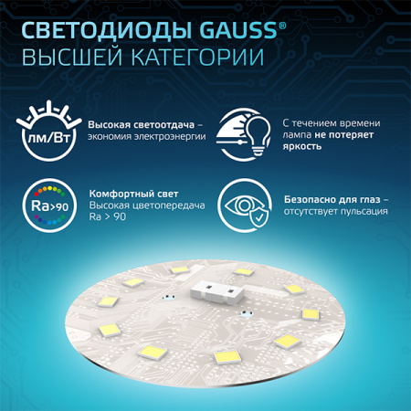 купить Лампа светодиодная 220В Е27 16Вт 6500К 1520лм стандарт A60 матовая Gauss Black в Сыктывкаре Лампа светодиодная 220В Е27 16Вт 6500К 1520лм стандарт A60 матовая Gauss Black