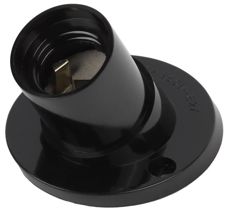 купить Патрон накладной E27 карболит черный ЭРА наклонный в Сыктывкаре Патрон накладной E27 карболит черный ЭРА наклонный