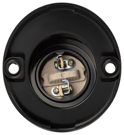 купить Патрон накладной E27 карболит черный ЭРА наклонный в Сыктывкаре Патрон накладной E27 карболит черный ЭРА наклонный