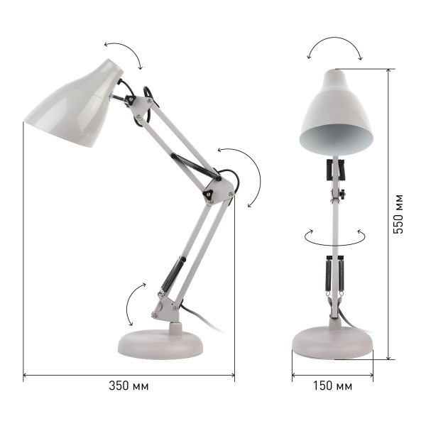купить Светильник настольный 40Вт E27 серый подставка ЭРА в Сыктывкаре Светильник настольный 40Вт E27 серый подставка ЭРА
