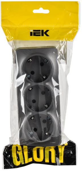 купить Глори сталь розетка открытая 3-мест заземление IP20  в Сыктывкаре Глори сталь розетка открытая 3-мест заземление IP20