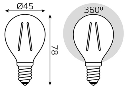 купить Лампа шар свд Е14 7Вт 4100К 580лм G45 прозрачный филамент Gauss 3шт комплект в Сыктывкаре Лампа шар свд Е14 7Вт 4100К 580лм G45 прозрачный филамент Gauss 3шт комплект