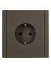 Фортепиано серый розетка скрытая 1-мест заземление шторки IP20 винтовое крепление