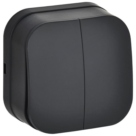 купить Глори черный выключатель 2кл открытая 10А IP20   в Сыктывкаре Глори черный выключатель 2кл открытая 10А IP20