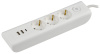 купить Удлинитель 3-мест 2м ПВС 3*1 белый 3*USB IEK  MODERN в Сыктывкаре Удлинитель 3-мест 2м ПВС 3*1 белый 3*USB IEK  MODERN