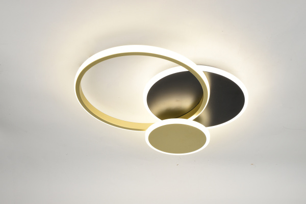 Светильник потолочный (люстра) свд 60Вт 3000К-6500К 4900лм черный/золото пульт 